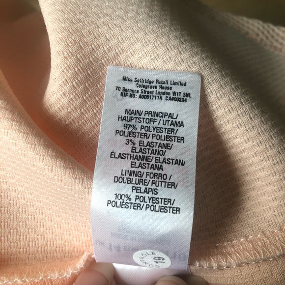 Miss Selfridge Pink Sleeveless Top Size 10 - Picture 6 of 6